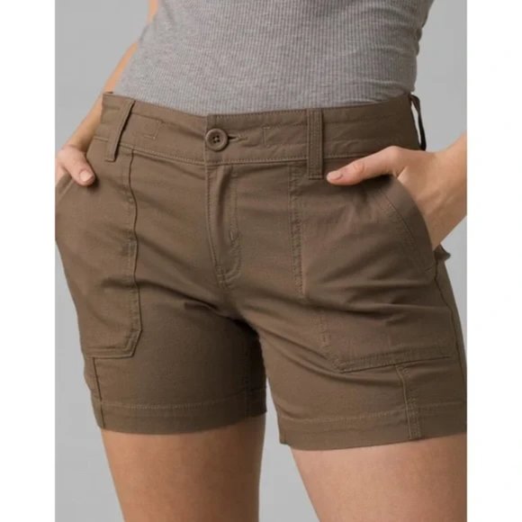 prAna Elle Shorts - Women's - Mud Brown - Picture 1 of 4